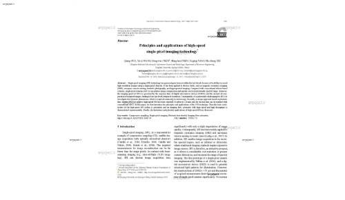 Principles and applications of high-speed single-pixel imaging technology*